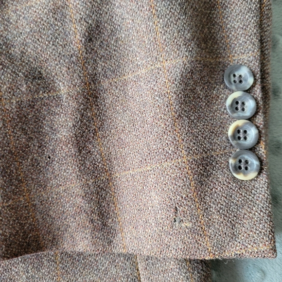 Vintage Oscar De La Renta Soft Brown Wool Tweed Suit Jacket Size 48R - Picture 3 of 7